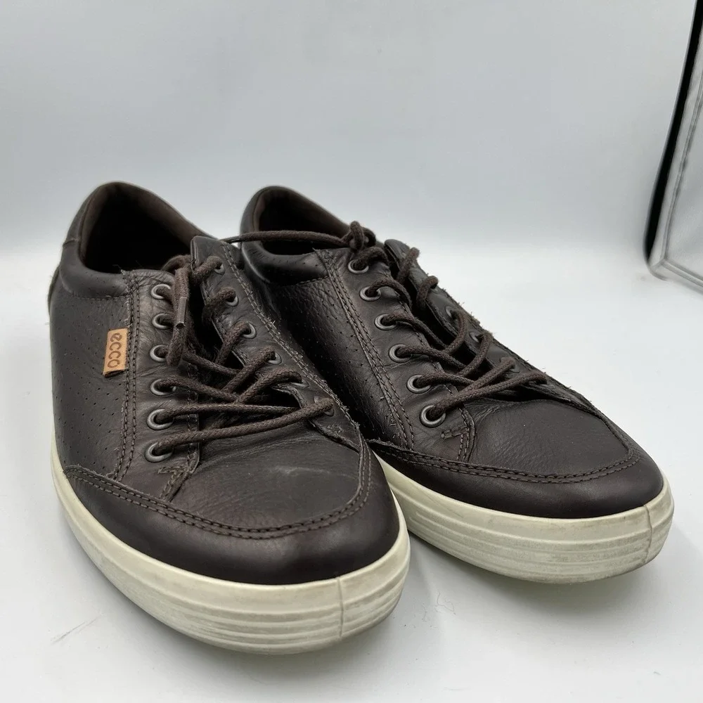 ECCO Soft 7 Sneakers Shoes Dark Brown Everyday Leather Mens‎ Size EU 42 US 8 8.5